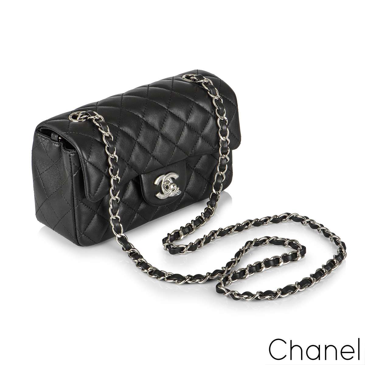 Chanel Black Lambskin Classic Mini Flap Bag